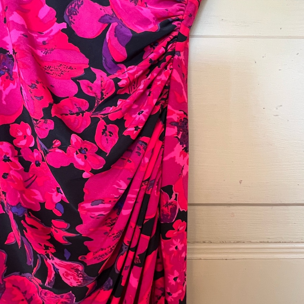 Women’s size 10 Lauren Ralph Lauren capped Sleeveless Floral Dress flowers wrap - Picture 14 of 15